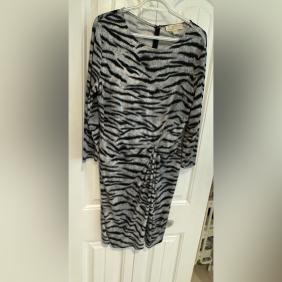 MICHAEL Michael Kors jersey grey snakeskin print dress size L - Picture 1 of 4